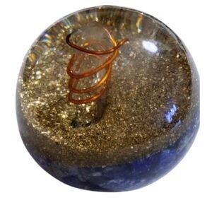 Sodalite & Clear Quartz Crystal Orgonite Sphere